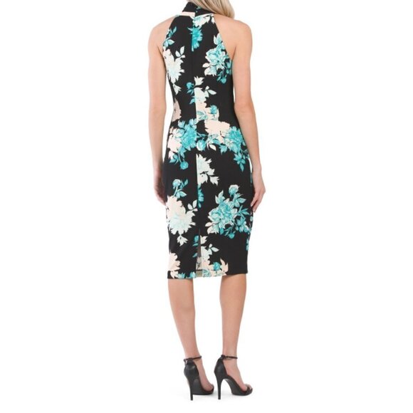 RACHEL RACHEL ROY Harland Floral Asymmetrical High Neck Bodycon Dress Size Small - Picture 2 of 2